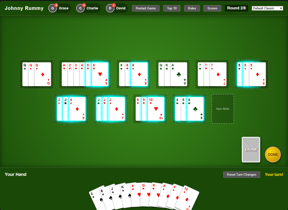 Johnny Rummy Gameplay
